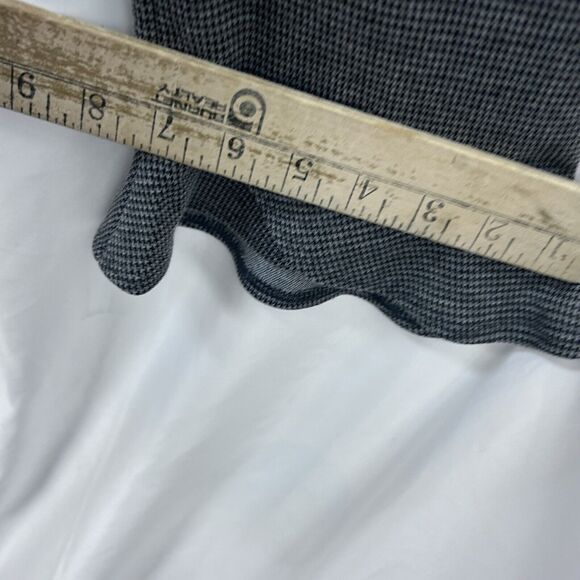 Lazy Sunday Womens Gray Houndstooth Pattern Ruffle Bell Bottom Pull On Pants S - Picture 4 of 9